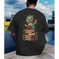 Cute Dragon Reading Book Bookworm Dragons And Books Men's Back Print T-Shirt Cute Dragon Reading Book Bookworm Dragons And Books Men's Back Print T-Shirt
