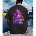 Cute Dragon Reading Books Bookworm Men's Back Print T-Shirt