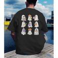 Cute Ghost Reading Books Teacher Halloween Reading Men Women Kids Men's Back Print T-Shirt