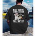 Cute Glasses Read Books & Pet My Maltese Lover Men's Back Print T-Shirt Cute Glasses Read Books & Pet My Maltese Lover Men's Back Print T-Shirt