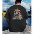 Cute Highland Cow Reading Book Baby Cow Bookworm Men's Back Print T-Shirt Cute Highland Cow Reading Book Baby Cow Bookworm Men's Back Print T-Shirt