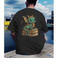 Cute Kawaii Dragon Fantasy Book Lover Book Nerd Men's Back Print T-Shirt Cute Kawaii Dragon Fantasy Book Lover Book Nerd Men's Back Print T-Shirt