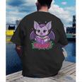 Cute Pastel Goth Bat Reading Book Men's Back Print T-Shirt