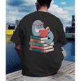 Cute Reading Seal On Books Book Lover Men's Back Print T-Shirt Cute Reading Seal On Books Book Lover Men's Back Print T-Shirt
