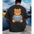 Cute Teddy Bear Reading Book Adorable For Readers Men's Back Print T-Shirt
