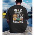 Cute Wildlife Zoo Animals For Book Reader Bookworms Men's Back Print T-Shirt