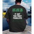 Dad Joke Why Was The Math Book Sad Pun Dad Jokes Men's Back Print T-Shirt Dad Joke Why Was The Math Book Sad Pun Dad Jokes Men's Back Print T-Shirt