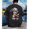 Dalmatian Reading a Book Dog Men's Back Print T-Shirt Dalmatian Reading a Book Dog Men's Back Print T-Shirt