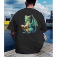 Dragon With Book Men's Back Print T-Shirt