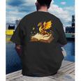 Dragon Fantasy Book Lover Bookish Reader Bookworm Wildflower Men's Back Print T-Shirt Dragon Fantasy Book Lover Bookish Reader Bookworm Wildflower Men's Back Print T-Shirt