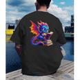 Dragon Reading a Book Bookworm Book Lover Men's Back Print T-Shirt Dragon Reading a Book Bookworm Book Lover Men's Back Print T-Shirt