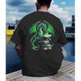 Dragon Reading Books Bookworm Men's Back Print T-Shirt