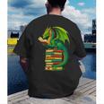 Dragon Reading Books Matching Bookworm Readers Librarian Men's Back Print T-Shirt