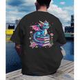 Dragons And Books Dragon Reading Book Lover Girl Bookworm Men's Back Print T-Shirt