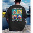 Eagle Love Reading And Eagles Child Book Lover Men's Back Print T-Shirt Eagle Love Reading And Eagles Child Book Lover Men's Back Print T-Shirt