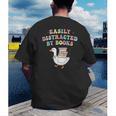 Easily Distracted By Books Silly-Goose Bookish Library Read Men's Back Print T-Shirt Easily Distracted By Books Silly-Goose Bookish Library Read Men's Back Print T-Shirt