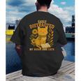 Easily Distracted By Cats And Books Cute Cat Book Lover Men's Back Print T-Shirt