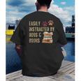 Easily Distracted By Dogs And Books Pets Books Lovers Men's Back Print T-Shirt Easily Distracted By Dogs And Books Pets Books Lovers Men's Back Print T-Shirt