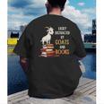 Easily Distracted By Goats And Books Goats And Book Reading Men's Back Print T-Shirt