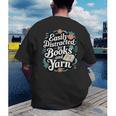 Easily Distracted By Yarn And Books Men's Back Print T-Shirt Easily Distracted By Yarn And Books Men's Back Print T-Shirt