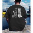 Eat Sleep Read Repeat Reading Book Librarian Men Women Kids Men's Back Print T-Shirt