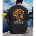 Education Is Freedom Afro Woman Book Illustration Men's Back Print T-Shirt