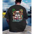 English Bulldog Reading a Book Dog Men's Back Print T-Shirt