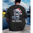 Ew People Christmas Cat Santa Hat Dad Introvert Men's Back Print T-Shirt Ew People Christmas Cat Santa Hat Dad Introvert Men's Back Print T-Shirt