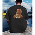 Fall Book Vintage Turkey Thanksgiving Reading Book Lovers Men's Back Print T-Shirt Fall Book Vintage Turkey Thanksgiving Reading Book Lovers Men's Back Print T-Shirt