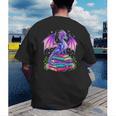 Fantasy Dragon Reading Books Bookworm Men's Back Print T-Shirt