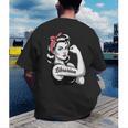 Female Librarian Rosie Riveter Book Guardian Woman Men's Back Print T-Shirt