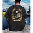 Floral Tarot Card The Reader Skeleton Reading Book Men's Back Print T-Shirt