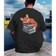 Fox Reading Book Pajama Sleep Men's Back Print T-Shirt Fox Reading Book Pajama Sleep Men's Back Print T-Shirt