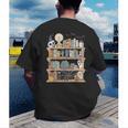 Ghost Book Reading Books Lover Teacher Happy Halloween Men's Back Print T-Shirt Ghost Book Reading Books Lover Teacher Happy Halloween Men's Back Print T-Shirt