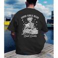 Good Girls Read Bad Books Skeleton Reading Book Halloween Men's Back Print T-Shirt Good Girls Read Bad Books Skeleton Reading Book Halloween Men's Back Print T-Shirt