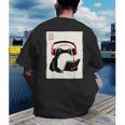 Grumpy Frog Books Music Kawaii Ink Japanese Men's Back Print T-Shirt Grumpy Frog Books Music Kawaii Ink Japanese Men's Back Print T-Shirt