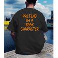 Halloween Pretend I'm Book Character Costume Lazy Adult Kids Men's Back Print T-Shirt Halloween Pretend I'm Book Character Costume Lazy Adult Kids Men's Back Print T-Shirt