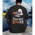 Halloween Teacher Women Cute Reading Ghost Read More Books Men's Back Print T-Shirt Halloween Teacher Women Cute Reading Ghost Read More Books Men's Back Print T-Shirt