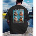 Hedgehog Love Reading And Hedgehogs Child Book Lover Men's Back Print T-Shirt Hedgehog Love Reading And Hedgehogs Child Book Lover Men's Back Print T-Shirt