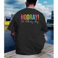 Hooray It's Library Day Teacher Reader Books Back To School Men's Back Print T-Shirt