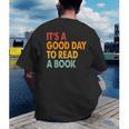 It's A Good Day To Read A Book Retro Vintage Teacher Men's Back Print T-Shirt