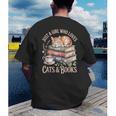 Just A Girl Who Loves Cats And Books Reading Librarian Men's Back Print T-Shirt