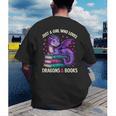 Just a Girl Who Loves Dragons And Books Reading Men's Back Print T-Shirt Just a Girl Who Loves Dragons And Books Reading Men's Back Print T-Shirt