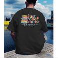 Just One More Chapter Floral Book Reading Teacher Bookworm Men's Back Print T-Shirt Just One More Chapter Floral Book Reading Teacher Bookworm Men's Back Print T-Shirt