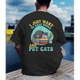 I Just Want To Read Books And Pet Cats Cat Book Lovers Men's Back Print T-Shirt I Just Want To Read Books And Pet Cats Cat Book Lovers Men's Back Print T-Shirt