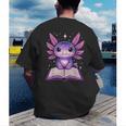 Kawaii Axolotl Cute Axolotls Reading Book Men's Back Print T-Shirt