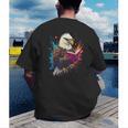 Kawaii Eagle Reads Book Reading Library Book Bookworm Men's Back Print T-Shirt