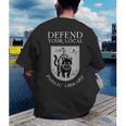Knight Cat Defend Your Public Library Book Lover Men's Back Print T-Shirt Knight Cat Defend Your Public Library Book Lover Men's Back Print T-Shirt