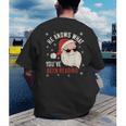He Knows What You'Ve Been Reading Book Lover Women Santa Men's Back Print T-Shirt