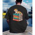 Leopard Gecko Book Lover Reading Men's Back Print T-Shirt